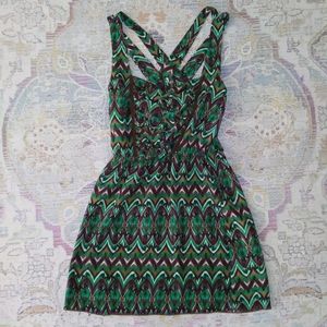 Trixxi Dress Medium Green & Brown, Great Condition